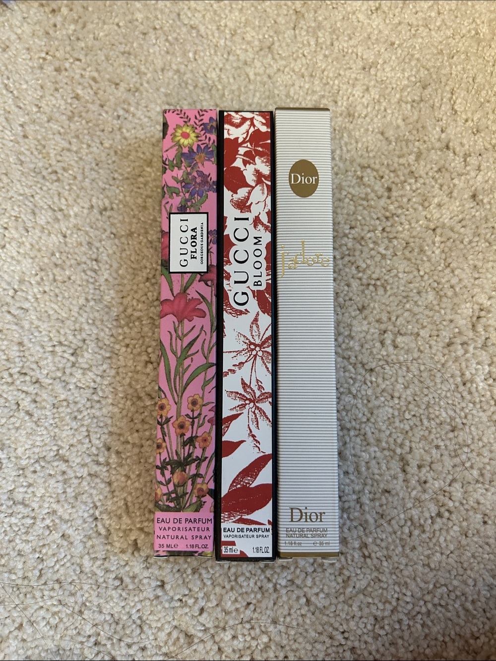 set of 3! gucci flora gucci bloom dior jadore 35 ml perfumes